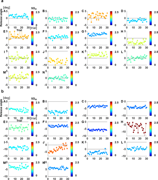 Two-dimensional trial-by-trial error correction for accurate baseball pitching
