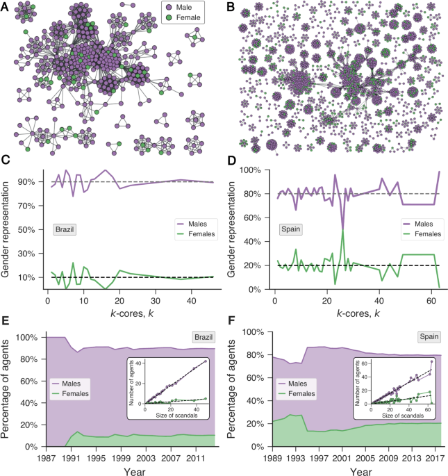 Structural roles and gender disparities in corruption networks