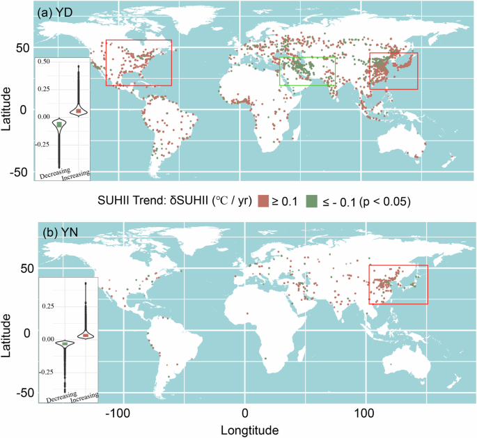 Surface urban heat island effects intensify more rapidly in lower income countries
