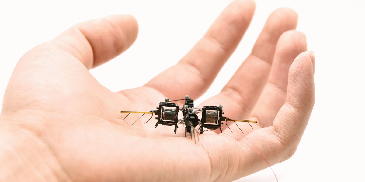 Bug-size robots that fly and flip could pollinate futuristic farms’ crops
