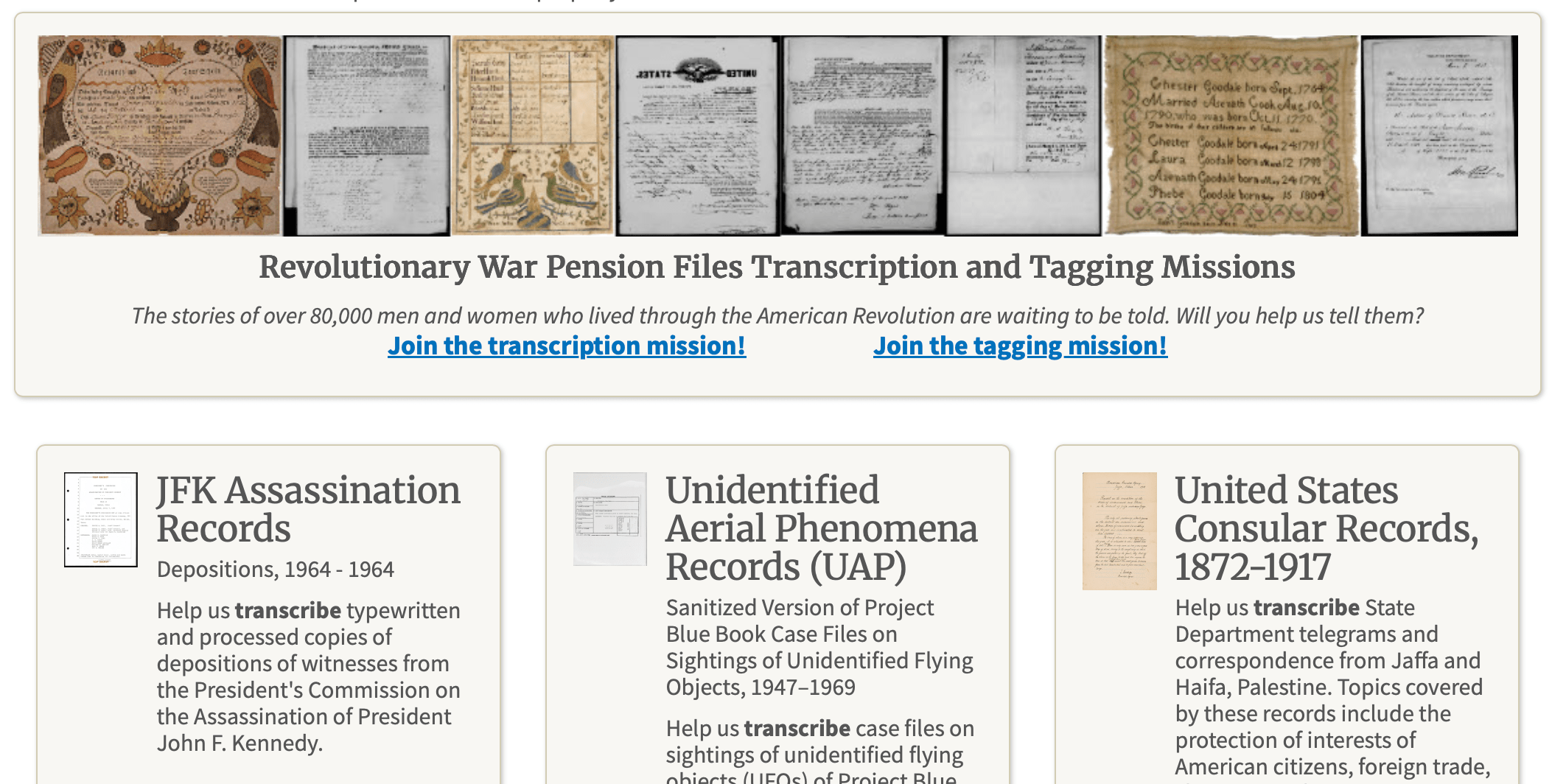 The National Archives needs your help transcribing UFO and JFK files