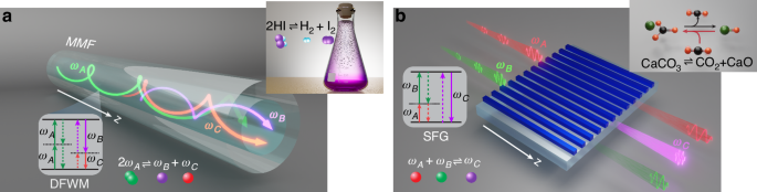 Photon–photon chemical thermodynamics of frequency conversion processes in highly multimode systems