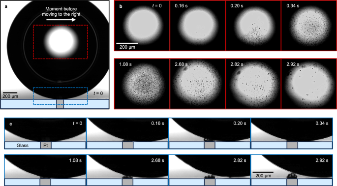 Electrolyte droplet spraying in H2 bubbles during water electrolysis under normal and microgravity conditions