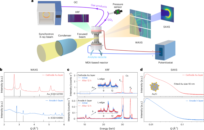 Operando X-ray characterization platform to unravel catalyst degradation under accelerated stress testing in CO2 electrolysis