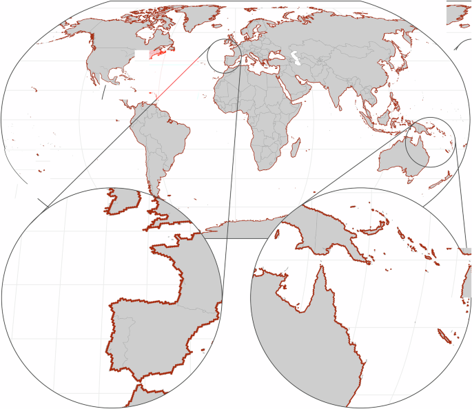 Coastal oceanographic connectivity at the global scale: a dataset of pairwise probabilities and travel times derived from biophysical modeling