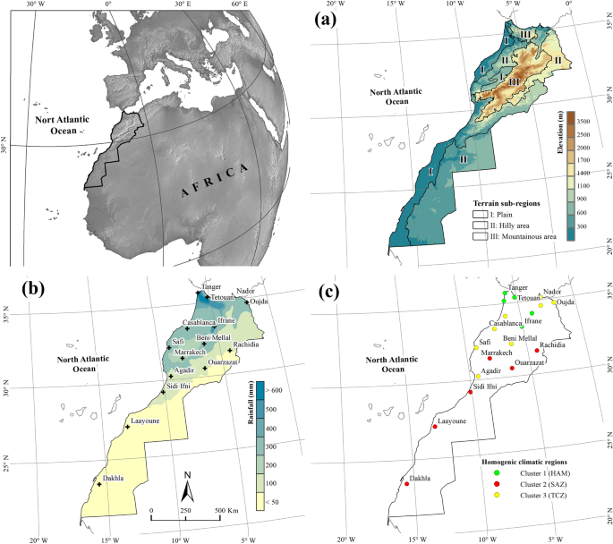 Influence of atmospheric and oceanic circulation patterns on precipitation variability in North Africa with a focus on Morocco