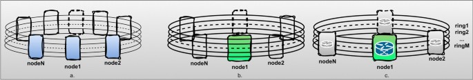 Optimal entanglement distribution within a multi-ring topology