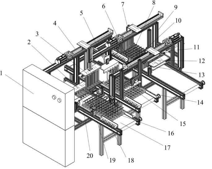 Design and experiment of key components of a insertion vegetable grafting machine with six plants synchronous