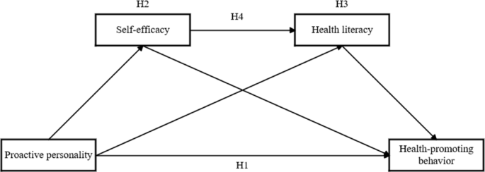 The chain mediating effect of self-efficacy and health literacy between proactive personality and health-promoting behaviors among Chinese college students