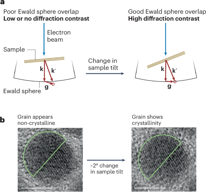 Identification of the glassy state in nanoparticles by transmission electron microscopy