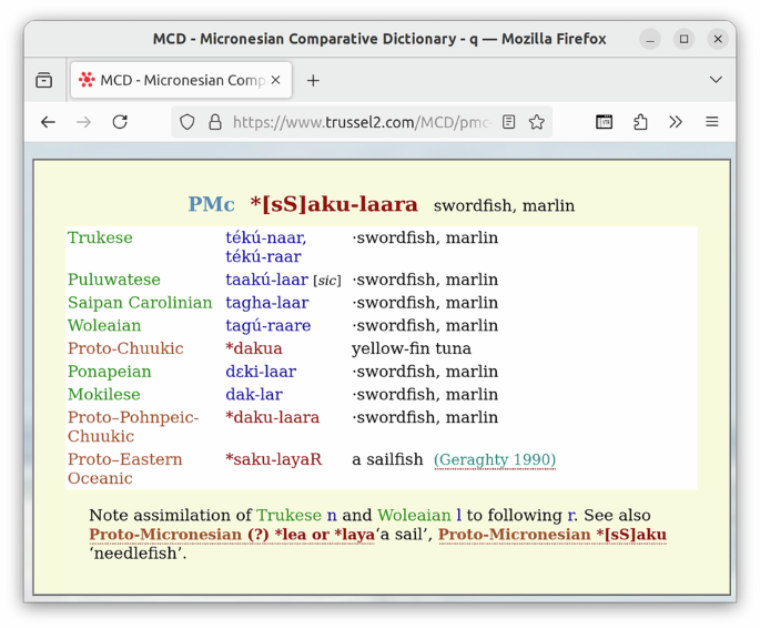 The Austronesian and the Micronesian Comparative Dictionaries as CLDF datasets