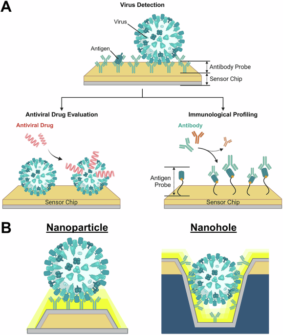 Nanoplasmonic biosensors for detecting viruses and combating viral infections