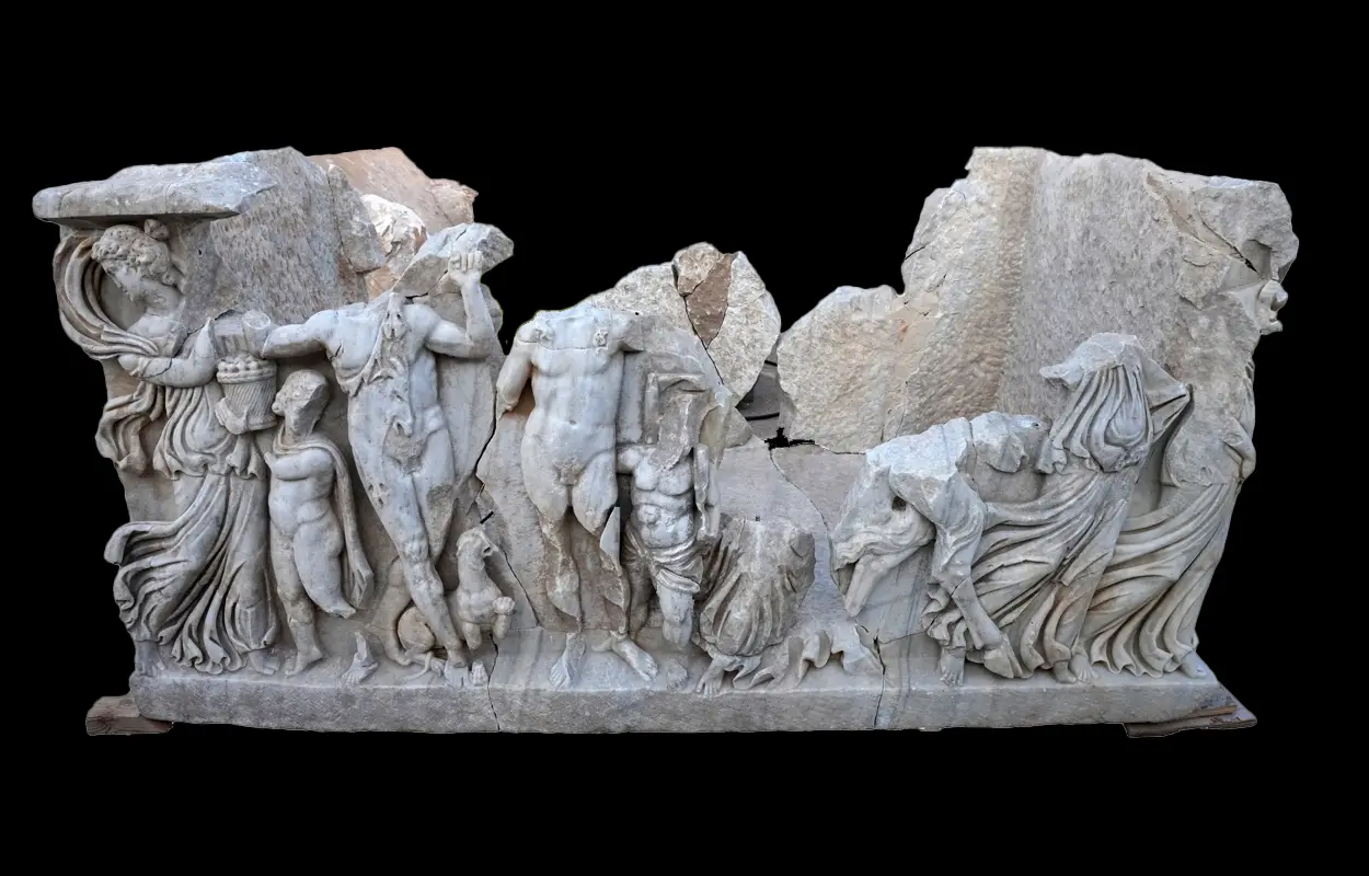 Exquisite marble sarcophagus unearthed near Caesarea