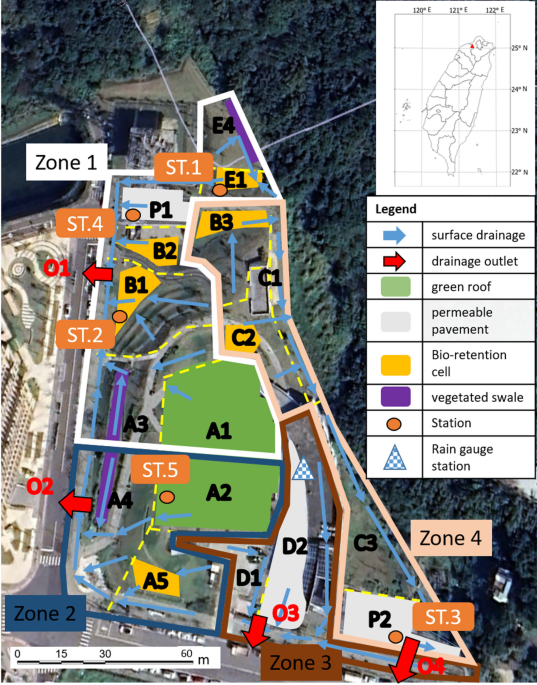 Hydrologic performance assessment of low impact development facilities based on monitoring data and SWMM modeling in an urban catchment in Taiwan