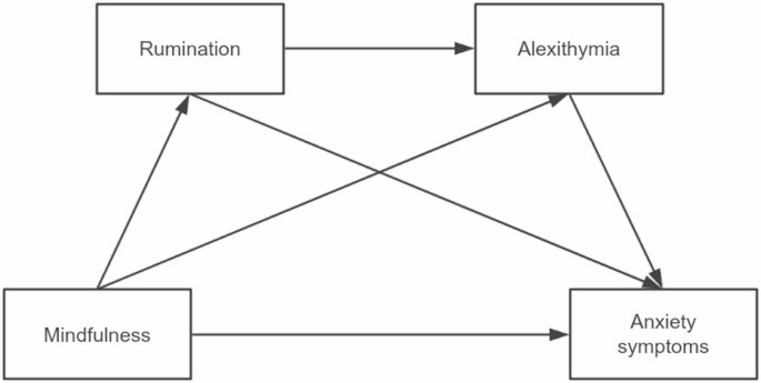 Rumination and alexithymia serially mediate the relationship between mindfulness and anxiety symptoms in Chinese university students