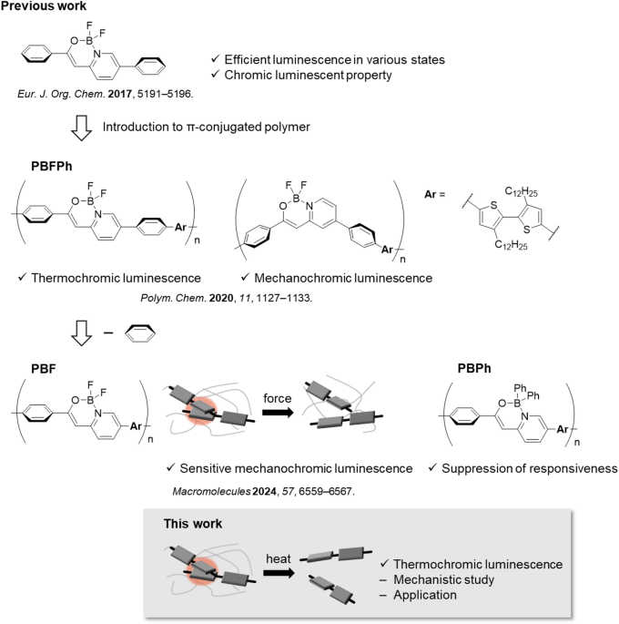 Thermochromic luminescence of a π-conjugated polymer based on boron pyridylenolate complex