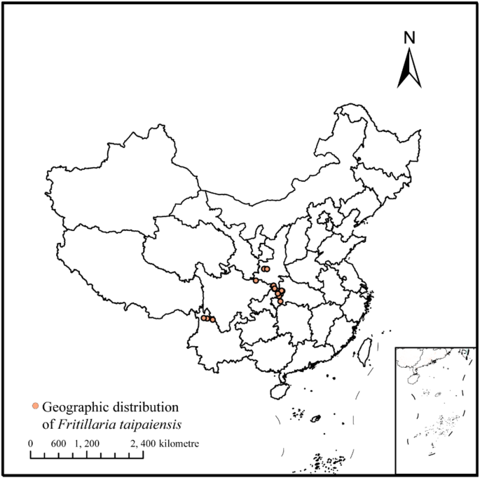 Maxent model-based prediction of the potential distribution of Fritillaria taipaiensis P. Y. Li