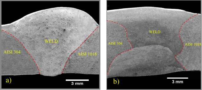 Mechanical properties and residual stresses in multi pass AISI 304 to AISI 1018 steel welds by SMAW and GTAW