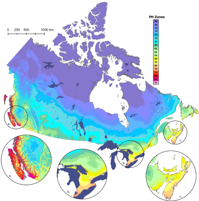 Updated plant hardiness zones for Canada and assessment of change over time