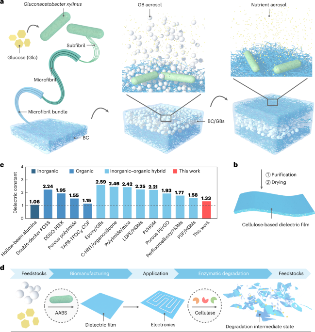 Closed-loop bio-recyclable dielectric films for sustainable electronics