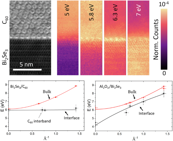 Investigation of hybrid plasmons in a highly crystalline Bi2Se3/C60 heterostructure using low-loss electron energy loss spectroscopy