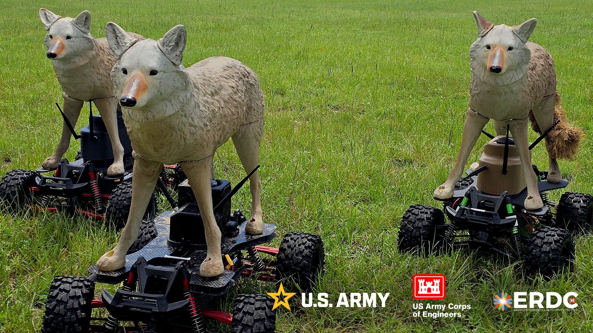 US Army deploys plastic coyotes attached to mini four-wheelers