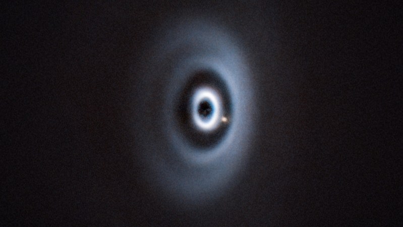 A newborn planet munches on gas and dust surrounding its host star