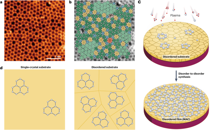 Engineering disorder with monolayer amorphous carbon growth