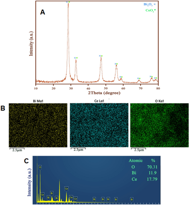 Efficient applications of green synthesized CeO2/Bi2O3 nanocomposite for simultaneous electrochemical determination of Pb (II) and Cd (II) in real samples