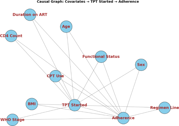 Application of causal forest double machine learning (DML) approach to assess tuberculosis preventive therapy’s impact on ART adherence