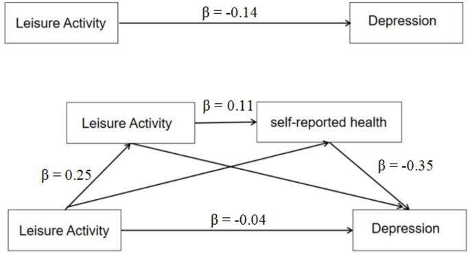Leisure activities indirectly affect depression in older chinese adults through activities of daily living and self-rated health