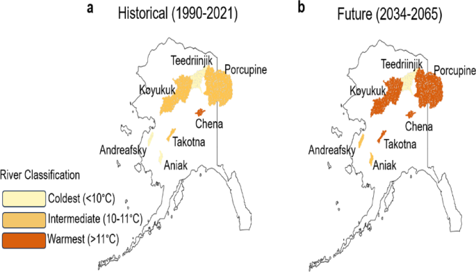 Warming Alaskan rivers affect first-year growth in critical northern food fishes