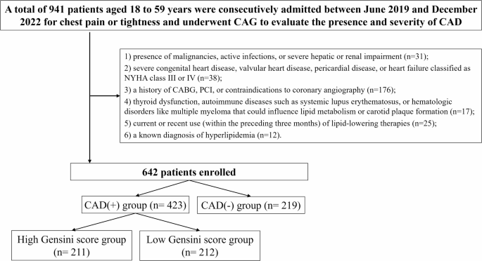 Atherogenic index of plasma combined with carotid crouse score predicts coronary artery disease in young and middle-aged adults