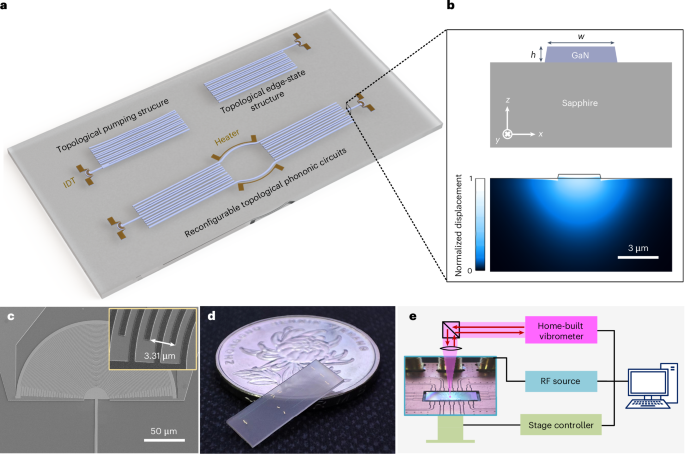 Gigahertz topological phononic circuits based on micrometre-scale unsuspended waveguide arrays