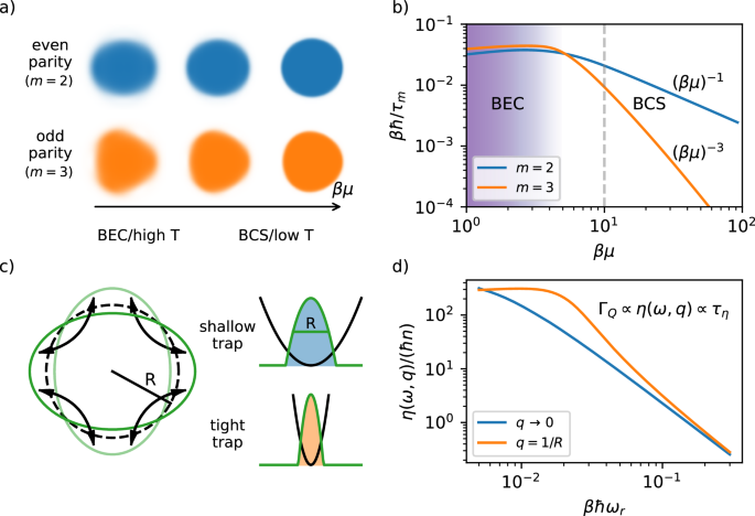 Odd-parity effect and scale-dependent viscosity in atomic quantum gases