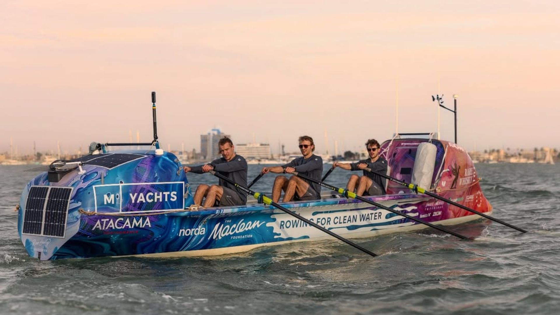 Scottish brothers row 9,000 miles in F1-inspired boat across Pacific