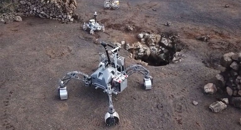 Watch rappelling robots dive into a lava tube — for science