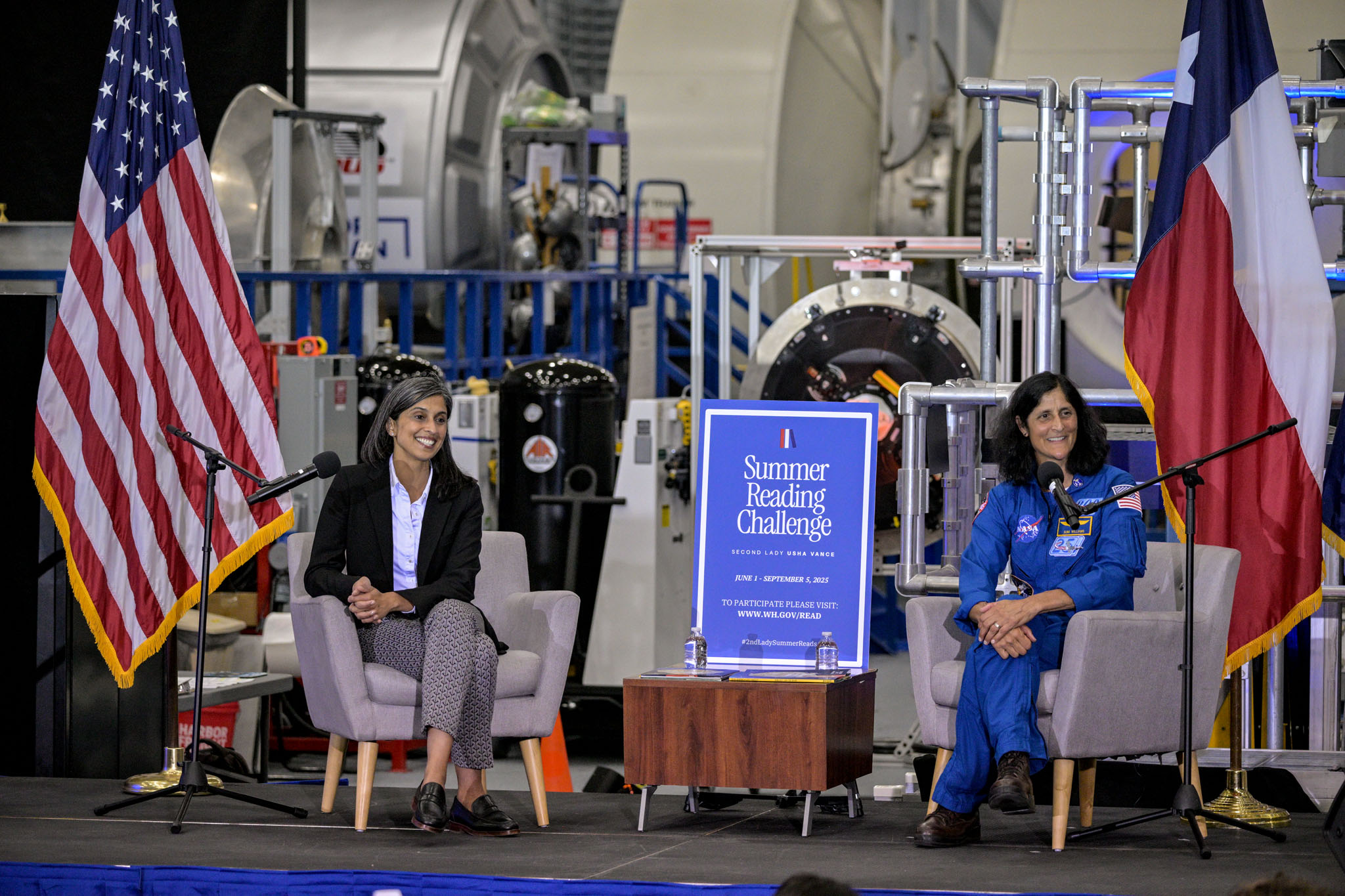 Second Lady Usha Vance, NASA Astronaut Suni Williams Celebrate Reading