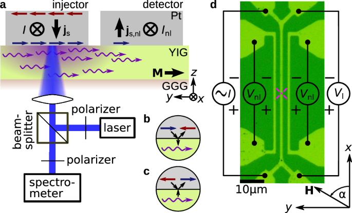 Auto-oscillations and directional magnon emission induced by spin current injection into large magnetic volumes