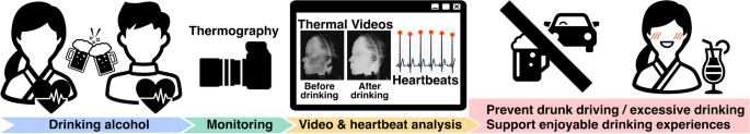 Monitoring the effect of alcohol intake via facial temperature variations using thermography synchronized with heartbeat