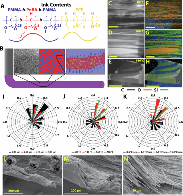 Nanofibrous ceramics via the additive manufacturing of self-assembling preceramic polymer and block copolymer feedstocks