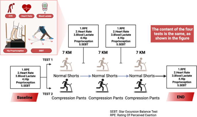 Effects of compression pants on hip proprioception and dynamic balance during intermittent half-marathon running