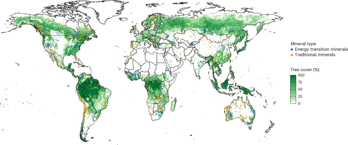 Deforestation-induced emissions from mining energy transition minerals