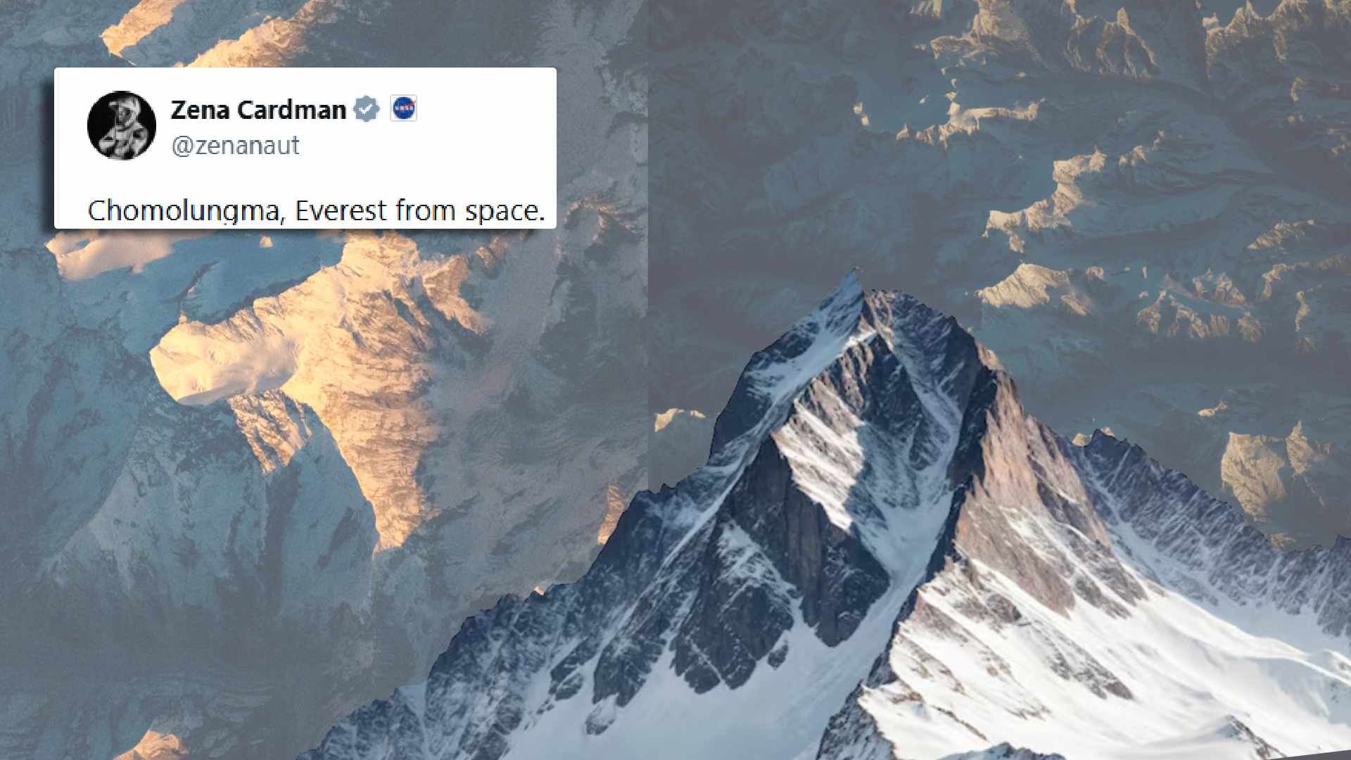 NASA Astronaut Zena Cardman In ISS Snaps Stunning View Of Mt Everest From Space: ‘Looks Like Wrinkled Bedsheets’