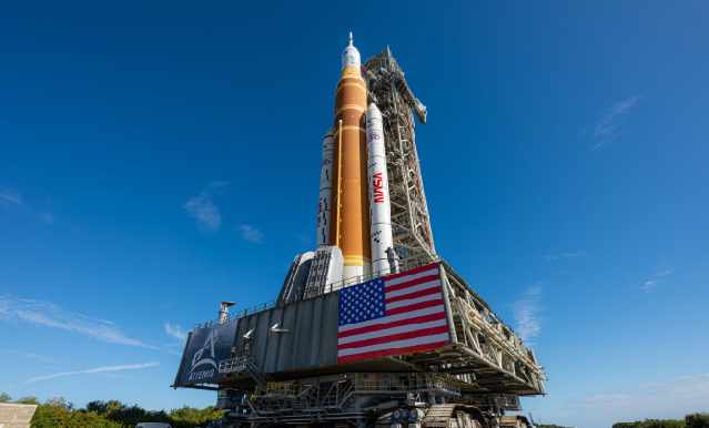NASA’s 11-Million Pound Space Launcher System SLS Rollout To Launchpad On Transporter 2 In Stunning Pics