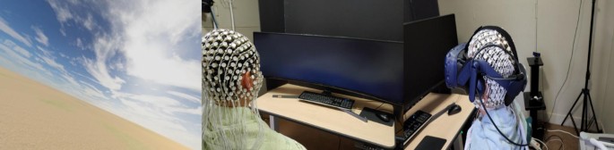 Cybersickness-induced EEG responses in curved monitor and head-mounted display