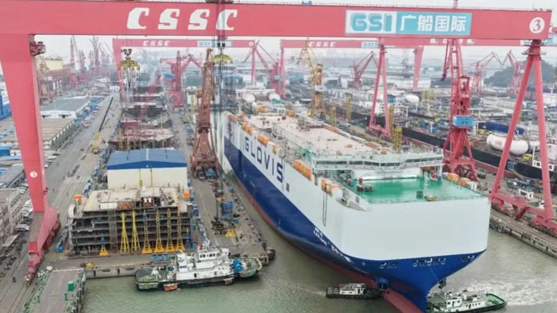 World’s largest car carrier launched in China, holds 10,800 cars