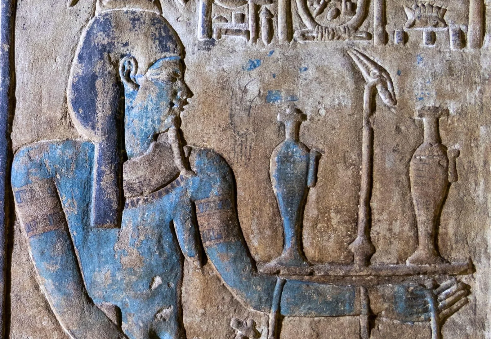 Original colours of painted carvings unveiled by Edfu Temple restoration