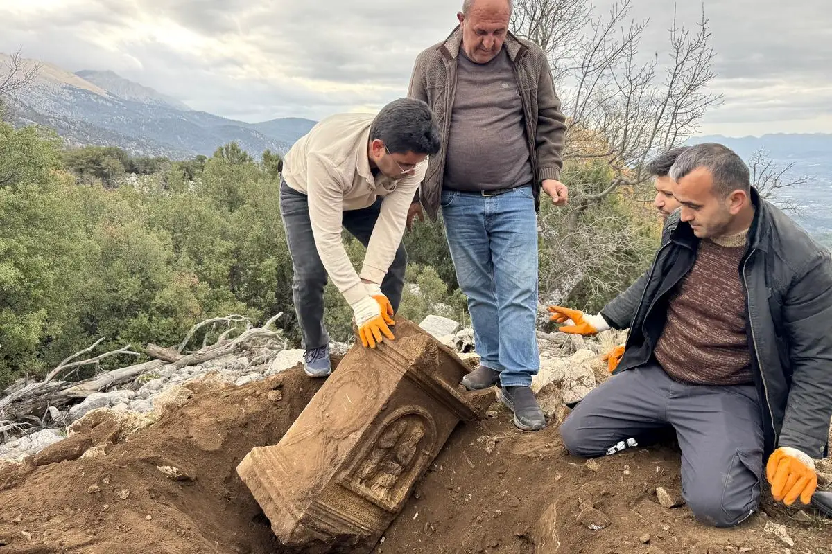 Goat herder discovers an ornately carved Roman-Era stele