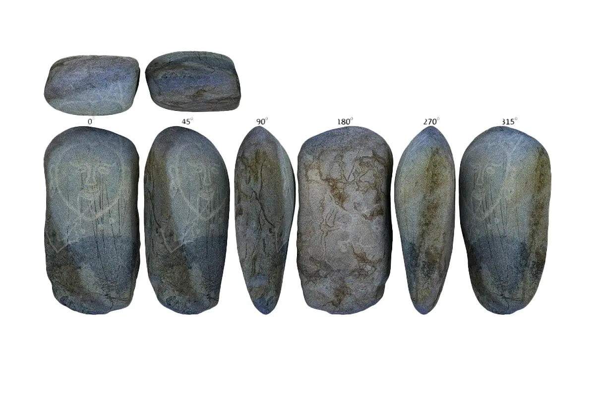 Stone depicting three-horned figure discovered in Kyrgyzstan